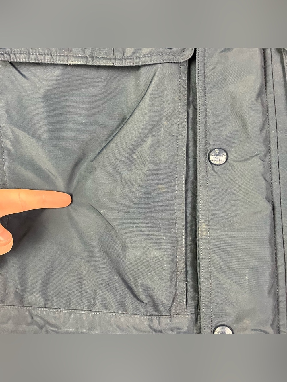 LL Bean Maine Wardens Parka Goose Down Gore Tex Jacket Men Small Blue Zip Button - Picture 8 of 16